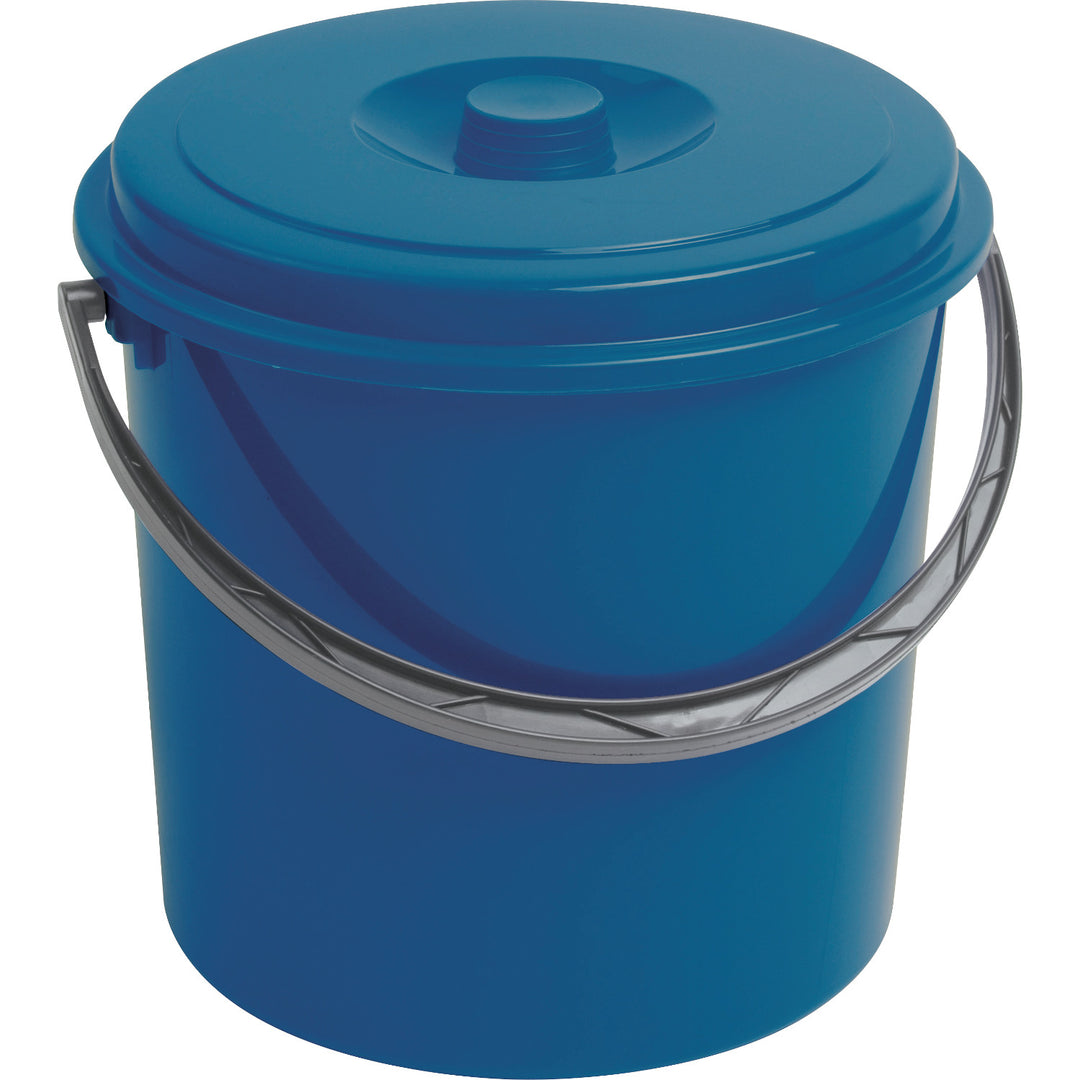 Seau avec couvercle de 12 litres plastique bleu Curver