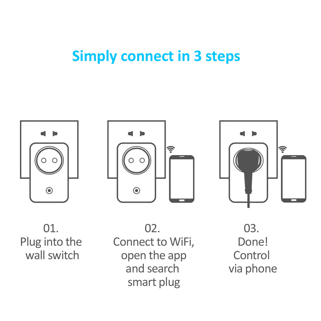 Smart WiFi afstandsbediening stopcontact Duits type 2300W GreenBlue GB155G