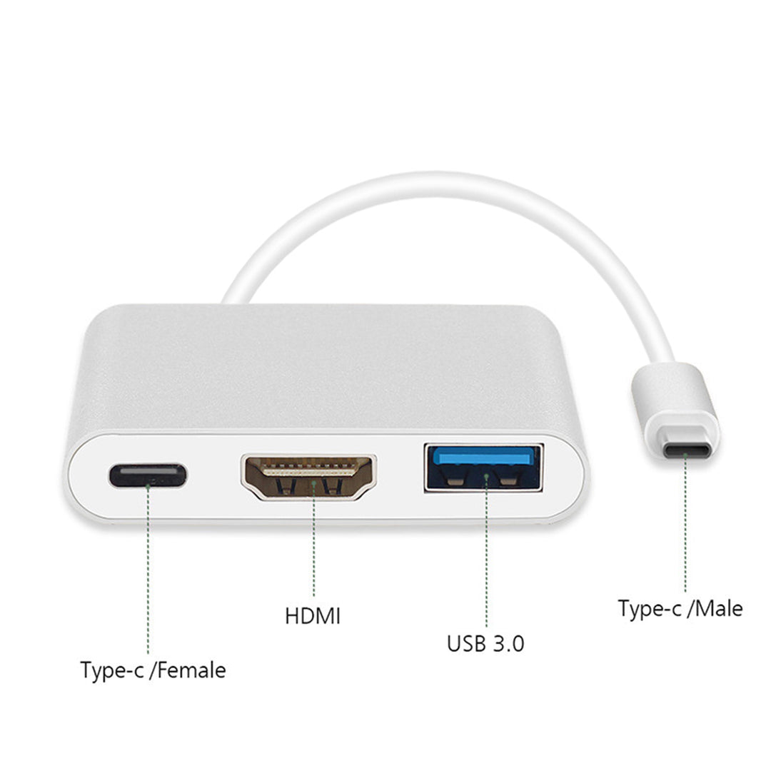 Adaptateur USB-C - USB type C/F /HDMI 4K / USB 3.0 Maclean MCTV-8