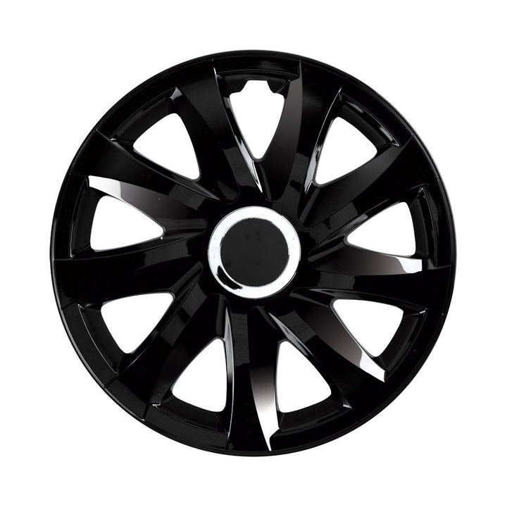 Zwart gelakte wieldoppen 16" set van 4 stuks DRIFT