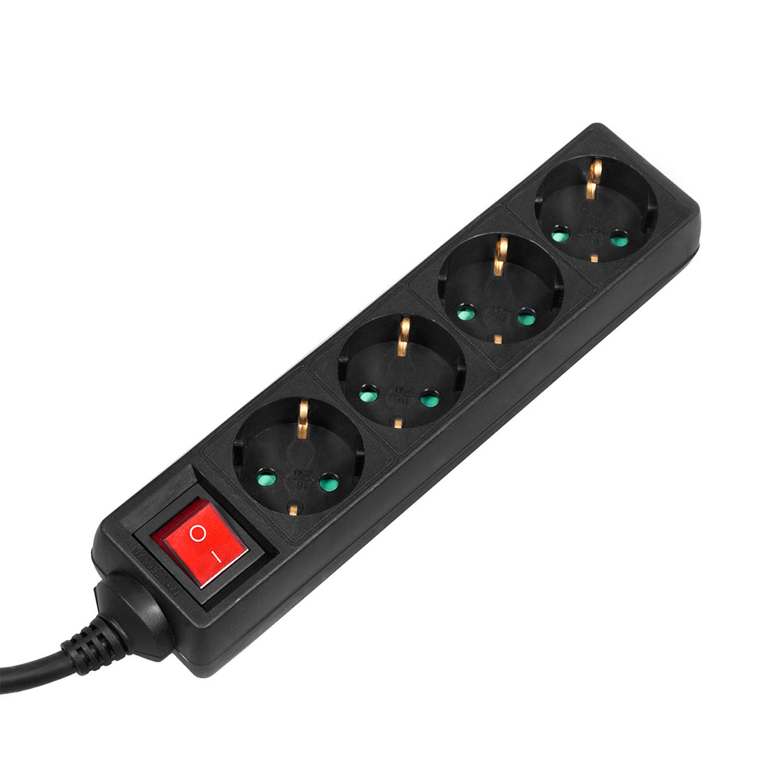 Rallonge multiprise Maclean 4 prises, 3m de longeur, MCE196G 3500W  type allemand
