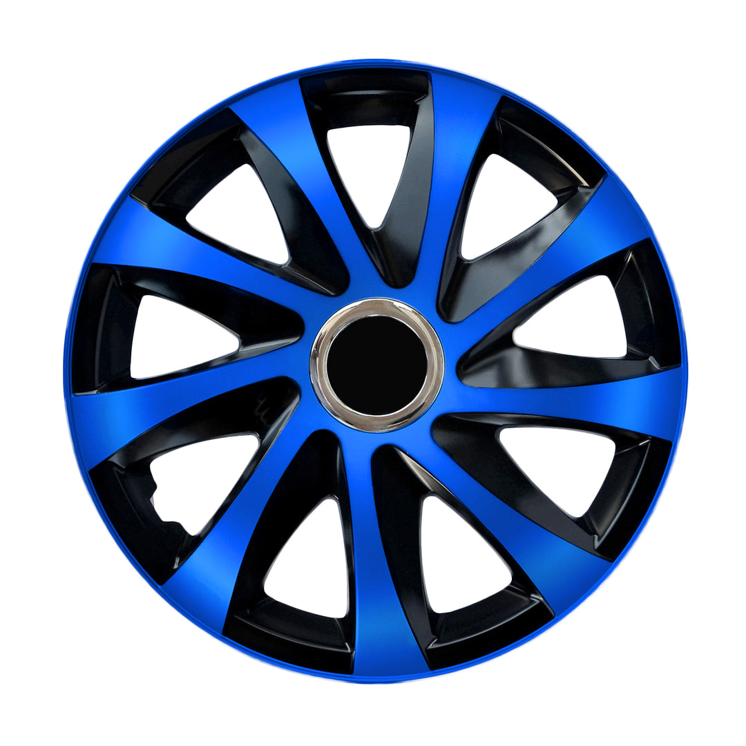 15" zwarte en blauwe wieldoppen 4 stuks Drift Extra