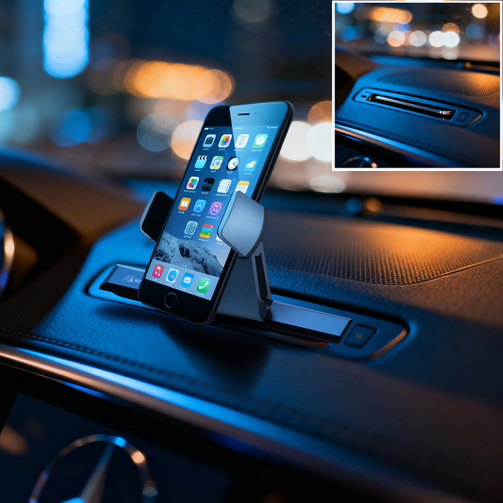 Support pour les téléphones mobiles avec une installation facile dans la fente CD