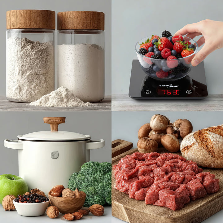 Digitale keukenweegschaal met tarrafunctie, kleur zwart GreenBlue GB171