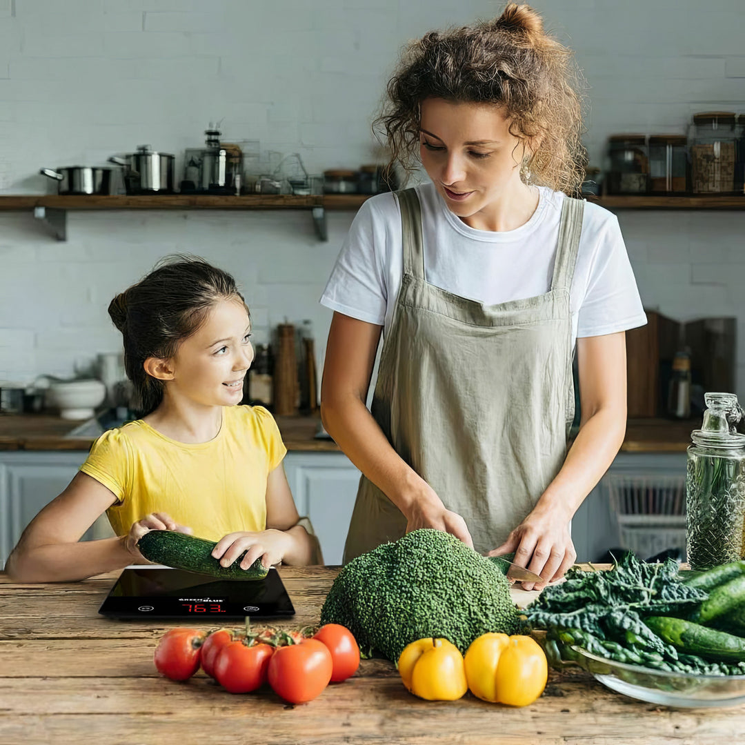 Digitale keukenweegschaal met tarrafunctie, kleur zwart GreenBlue GB171