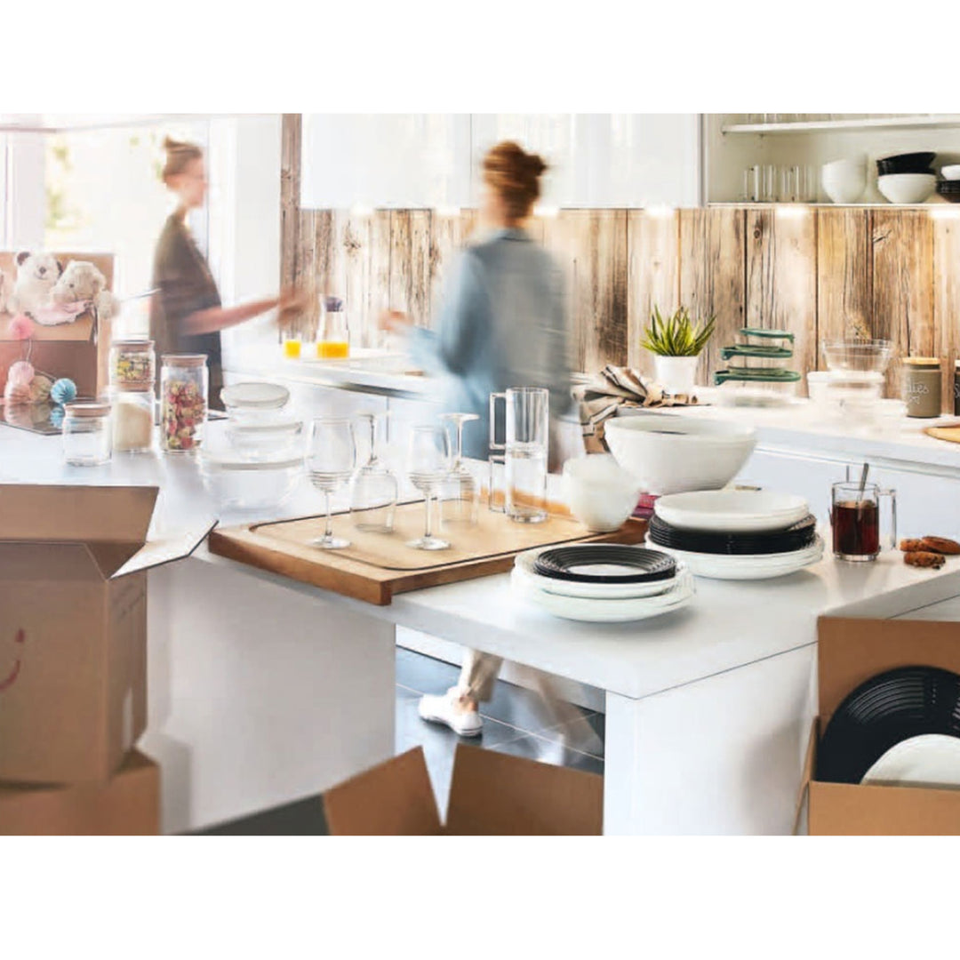 Set van 19el borden Luminarc Harena zwart gehard glas