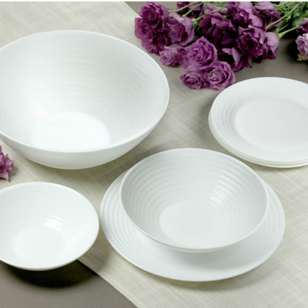 Luminarc 06455 Saladier Rond 20cm Blanc En Verre Trempé Blanc