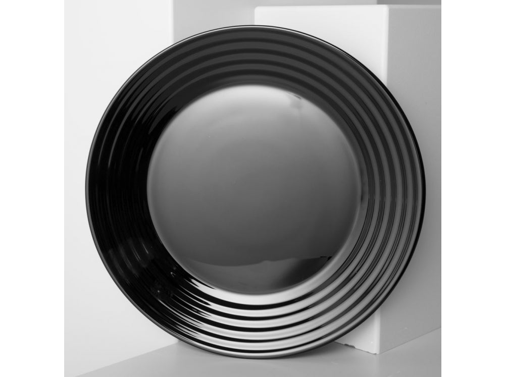 Assiette plate ronde noire 25 cm Harena Noir Luminarc