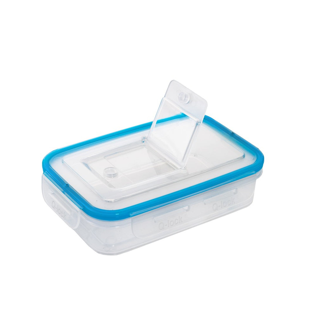 BranQ - Contenant à usages multiples | Q-Lock 575ml Recipient pour aliments | Bleu et transparent