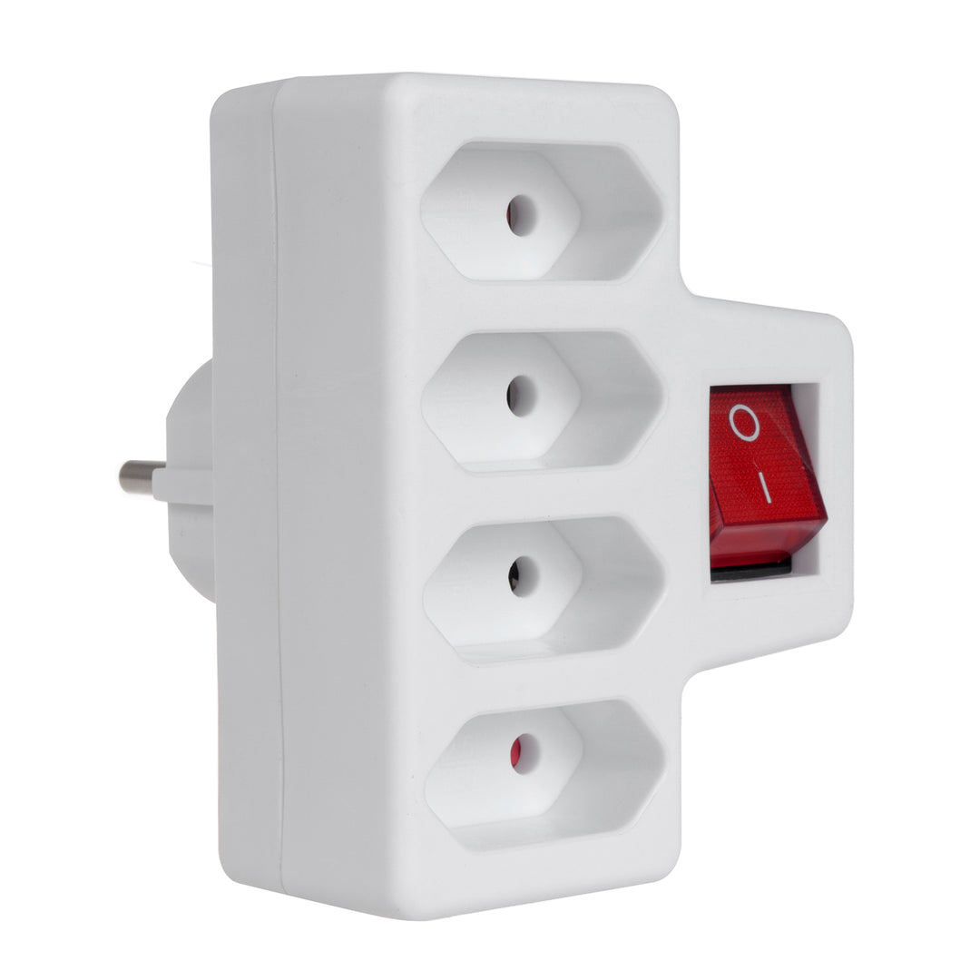 Fiche multiprise avec interrupteur 4x2,5A Universelle Maclean Energy MCE217