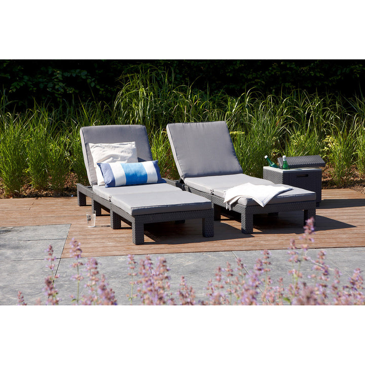 Chaise longue / Transat avec dossier réglable Daytona ALLIBERT Graphite