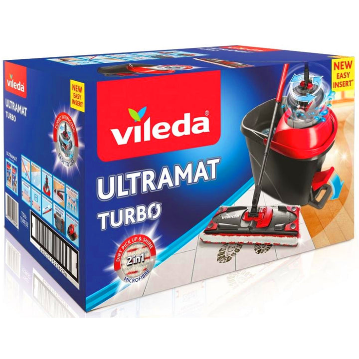 Super praktische Vileda Ultramat Turbo box roterende vlakmopset