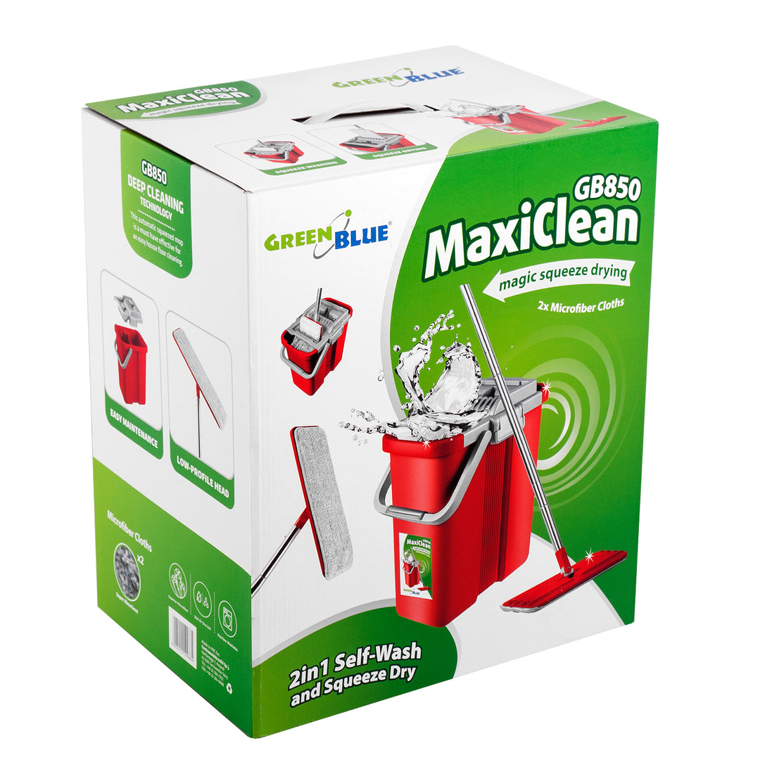 Vlakmopreinigingsset met rimpels + twee stuks HQ GreenBlue Maxiclean GB850 microvezel