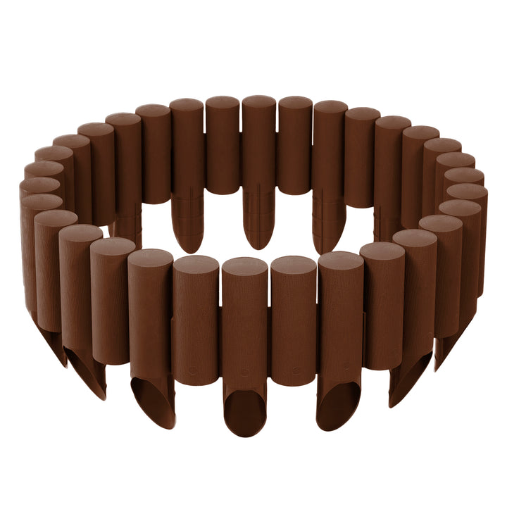 Palissade de jardin plastique effet bois Cellfast 2,3 m marron