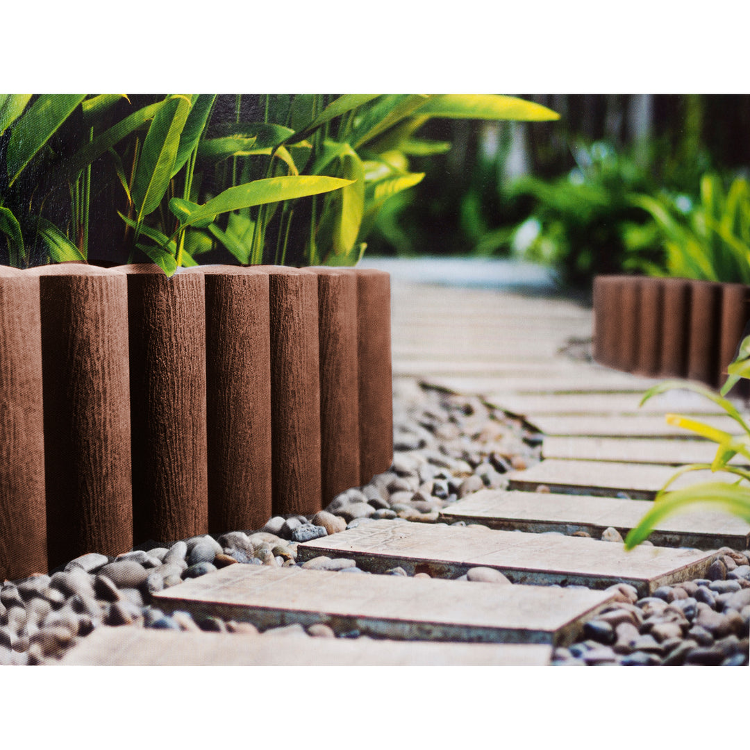 Palissade de jardin plastique effet bois Cellfast 2,3 m marron