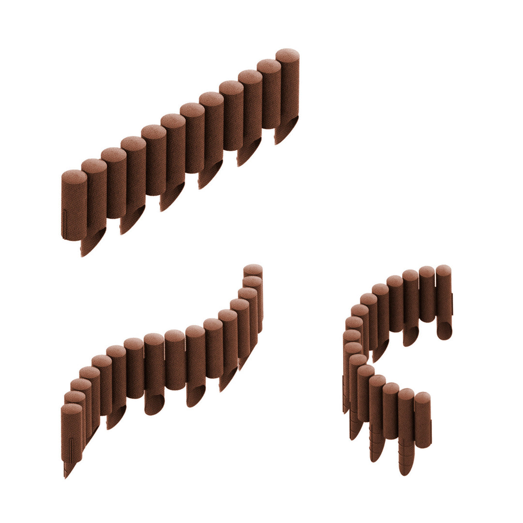 Palissade de jardin plastique effet bois Cellfast 2,3 m marron