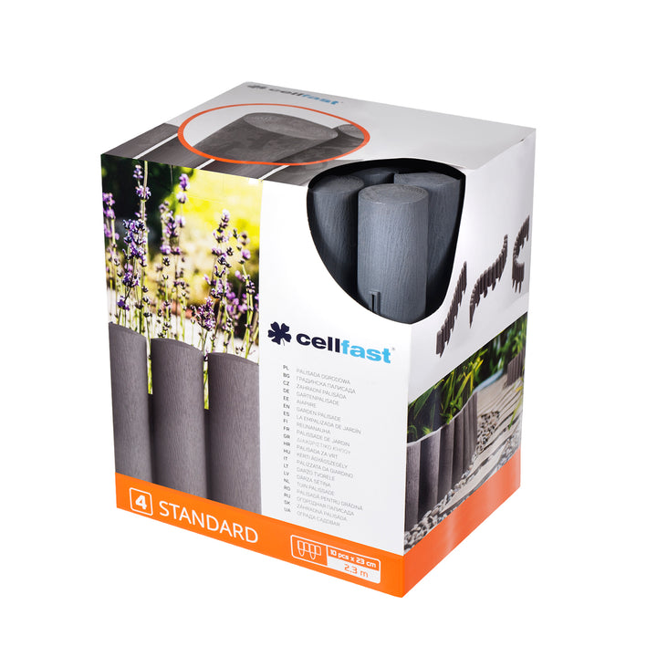 Palissade de jardin plastique effet bois Cellfast 2,3 m graphite