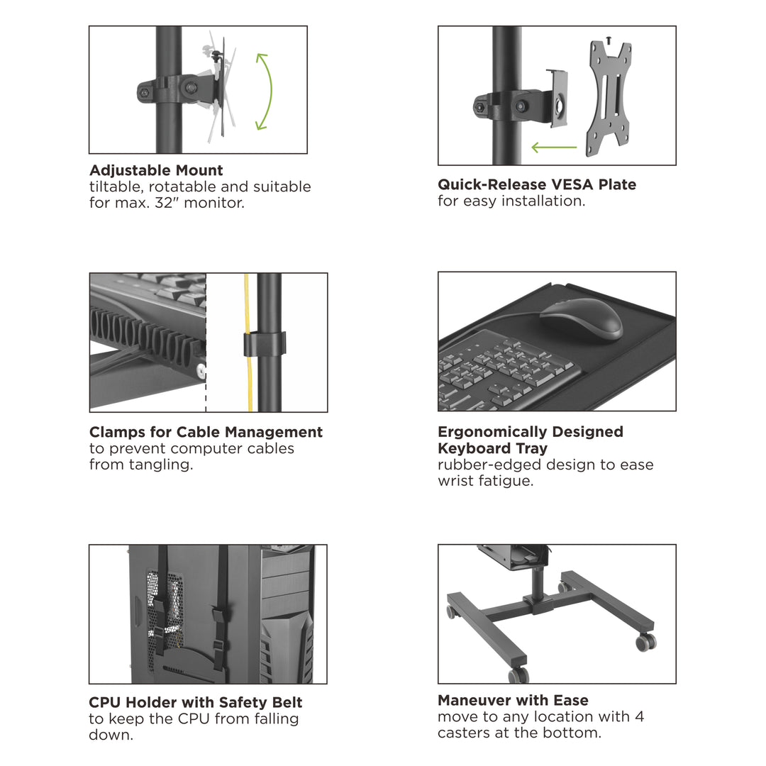 Meubles à roulettes Maclean Brackets MC-793 - support pour TV/écran