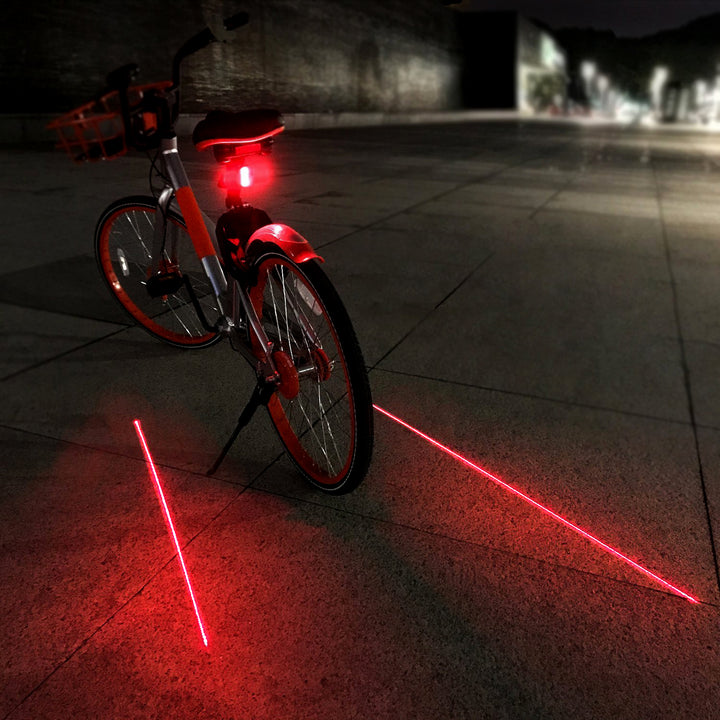 Lampe de Poche de Vélo Maclean Energy MCE208 - 7 modes - 5 LED avec avertissement de distance laser