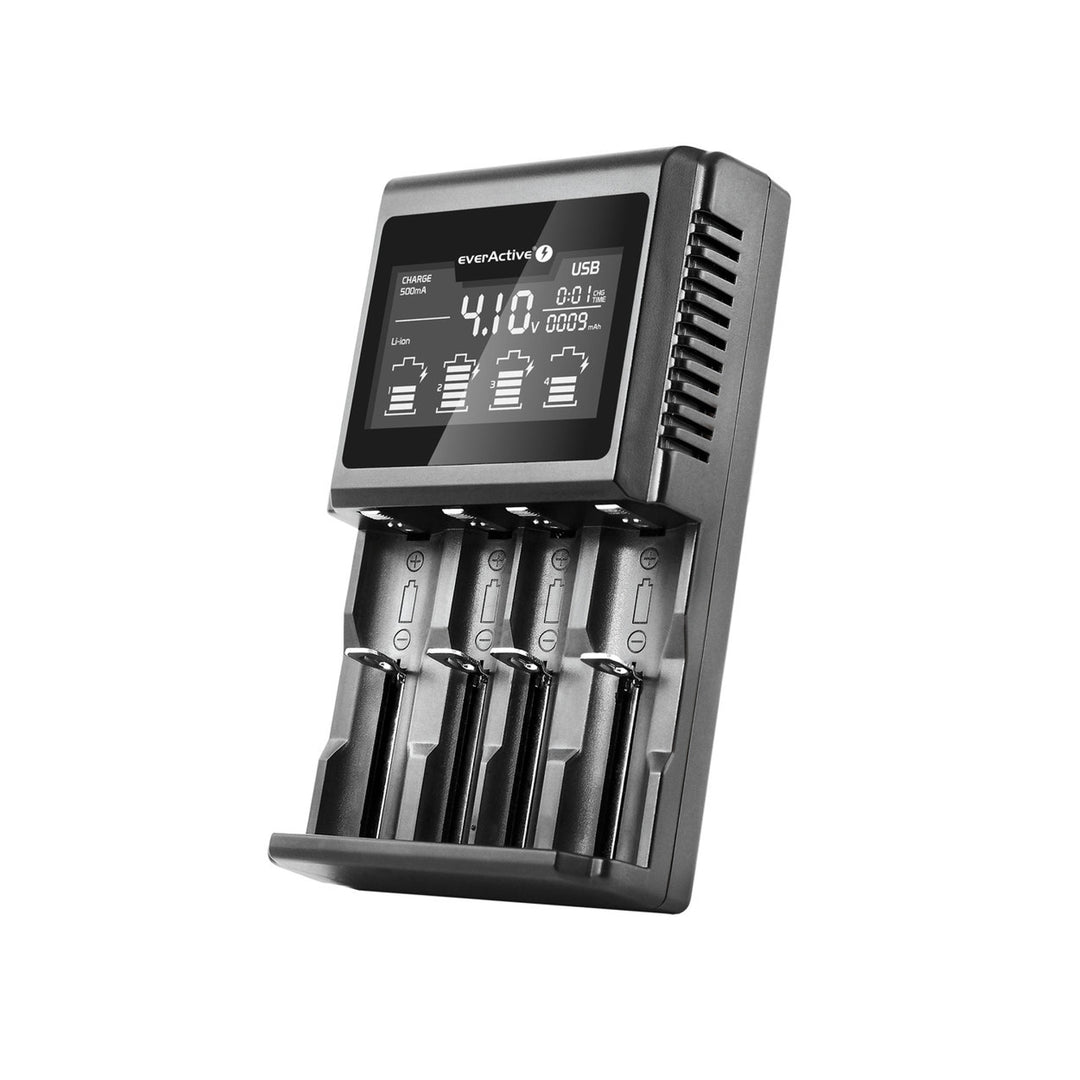 Chargeur pour batteries rechargeables cylindriques Li-ion et Ni-MH everActive UC-4000