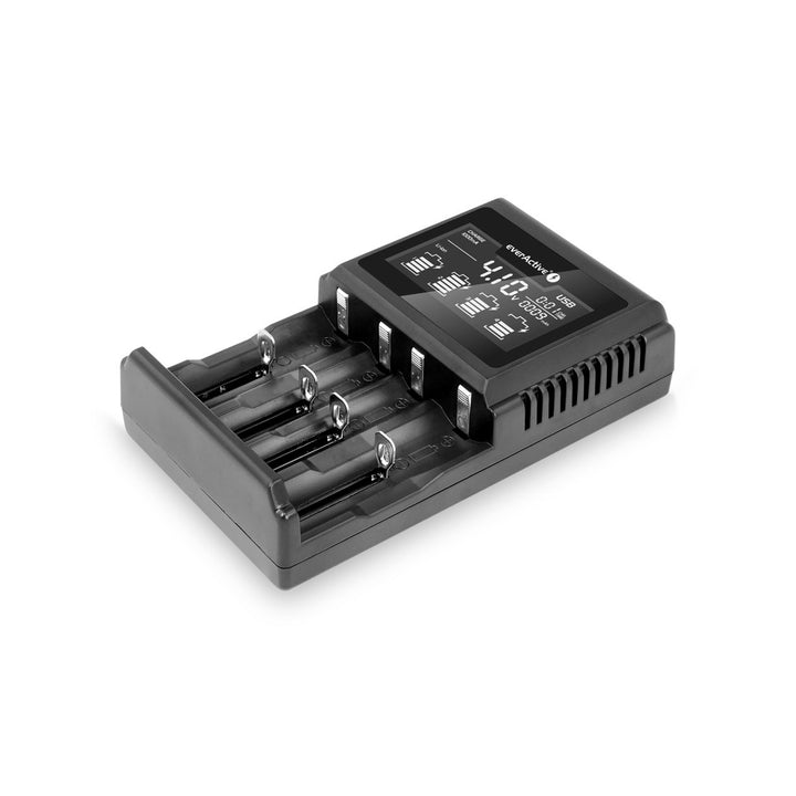Chargeur pour batteries rechargeables cylindriques Li-ion et Ni-MH everActive UC-4000