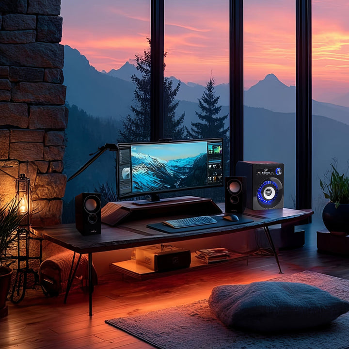 Een set Bluetooth 2.1-luidsprekers FM-radio, TF-kaartingang, AUX, USB-voeding Audiocore AC910