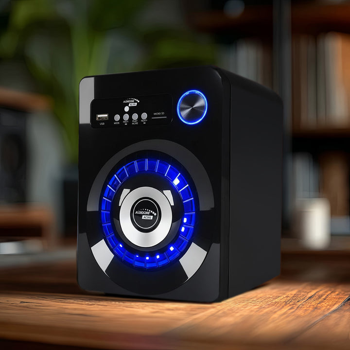 Een set Bluetooth 2.1-luidsprekers FM-radio, TF-kaartingang, AUX, USB-voeding Audiocore AC910