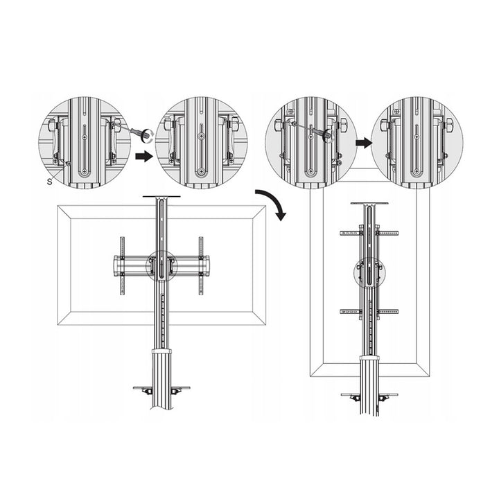Support universel pour téléviseurs  avec hauteur réglable max 70" charge maximale 50 kg max VESA 600x400 Maclean Brackets MC-801