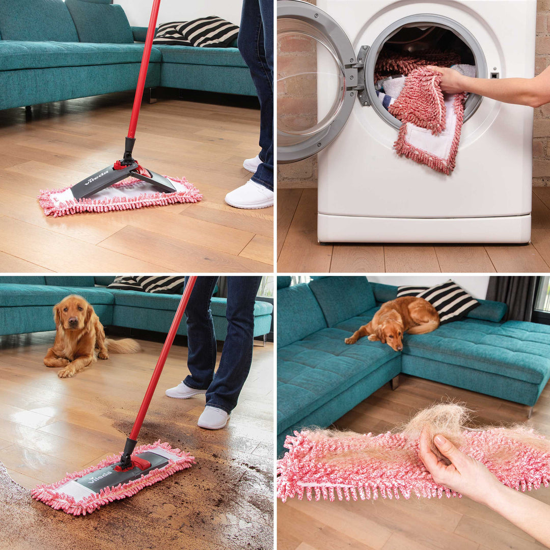 Microvezel vlakmop met Vileda Chenille 3D-handgreep