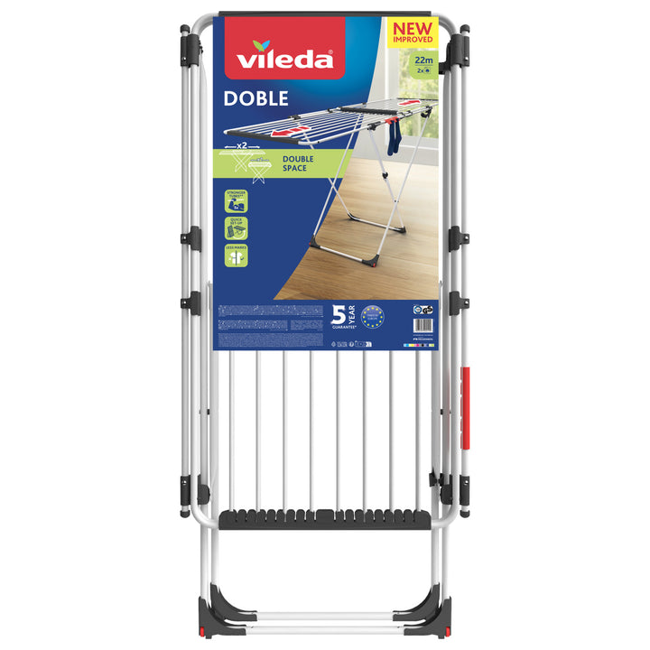 Séchoir à linge extensible Vileda Doble jusqu'à 209 cm de long