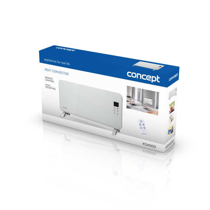 Convecteur verre trempé électrique Concept KS4000 blanc