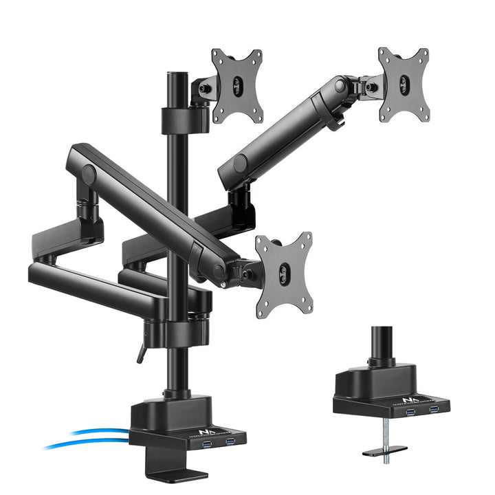 Ondersteuning voor 3 PC-schermen voor kantoor via VESA-klem 75x75 100x100 17-27" Maclean MC-811