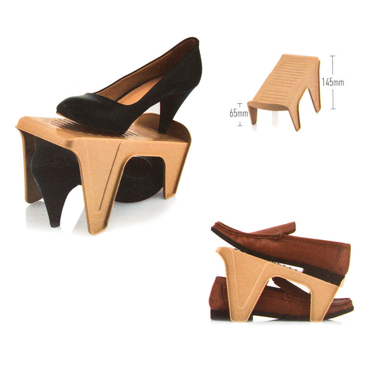 Lot de 4 supports de rangement pour chaussures Dunya - couleur crème