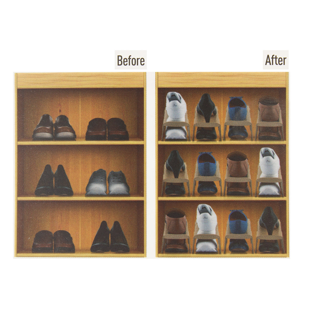 Lot de 4 supports de rangement pour chaussures Dunya - couleur crème