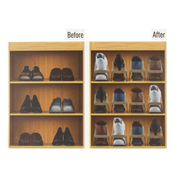 Lot de 4 supports de rangement pour chaussures Dunya - couleur crème