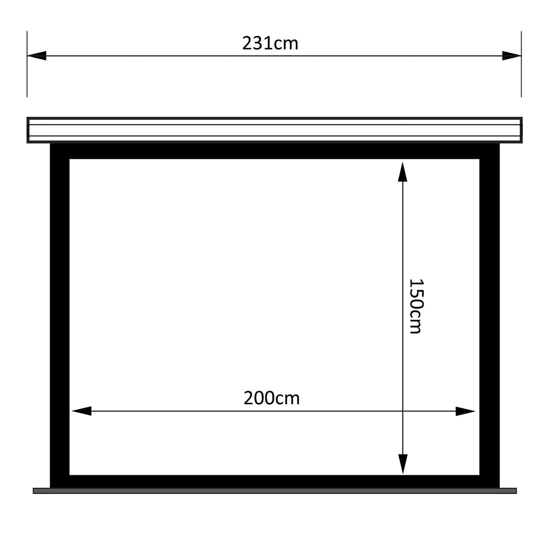 Ecran de projection électrique tensionné 100" 4:3, 16:9 200x150 cm Maclean Premium MC-992