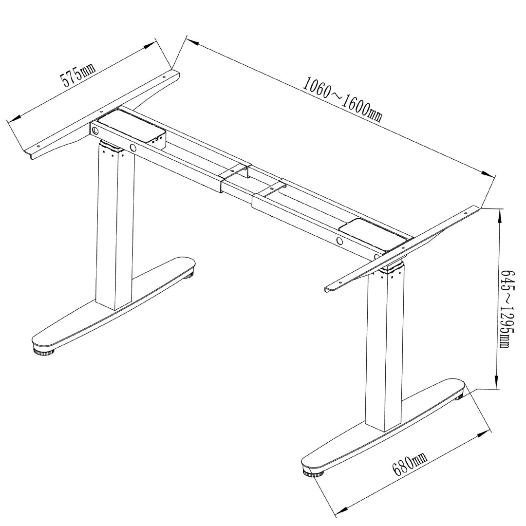 Wit elektrisch bureau max hoogte 130cm 120kg Maclean MC-830