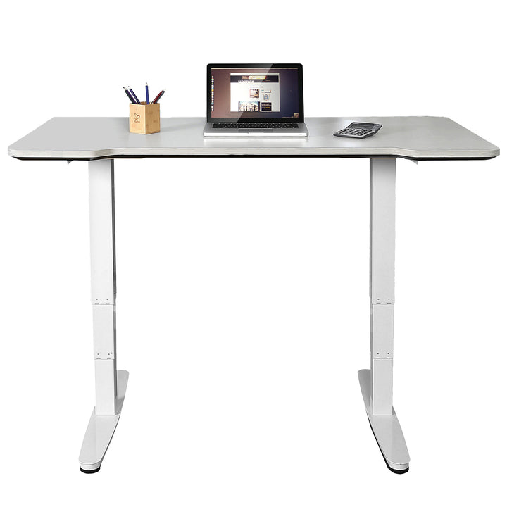 Bureau électrique blanc hauteur max 130cm 120kg Maclean MC-830