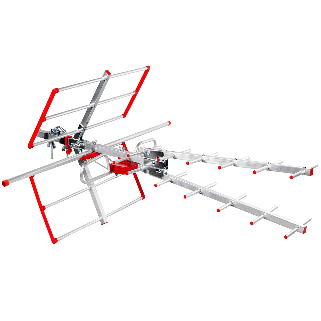 Antenne directionnelle/ extérieure TV DVB-T2 HEVC combo UHF VHF Maclean MCTV-855 filtre LTE