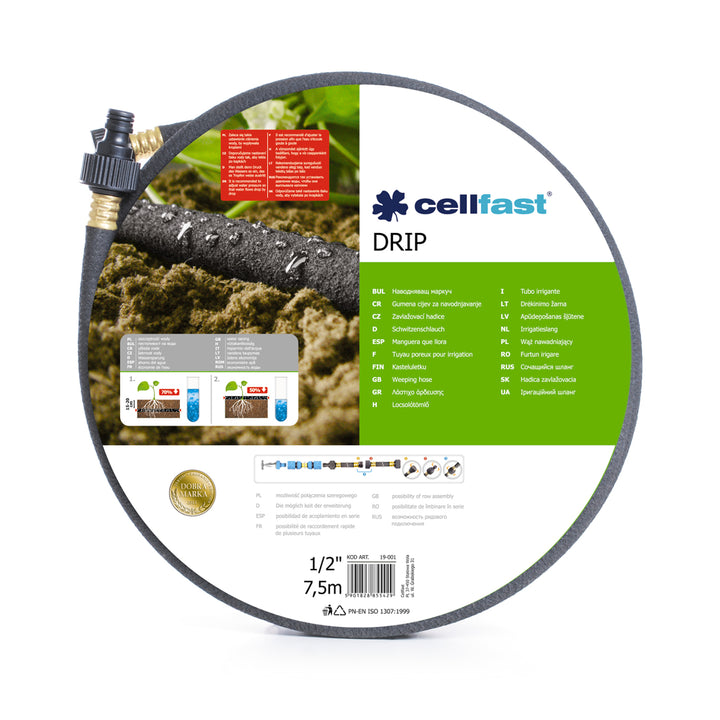 Cellfast Drip 1/2" 7,5m bewateringsslang - Economisch en nauwkeurig water geven van planten