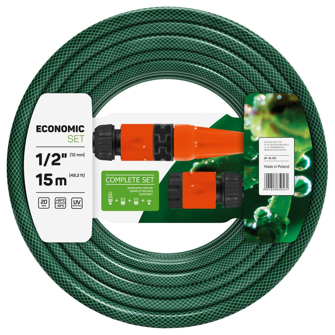 Kit d'arrosage de jardin Tuyau 15m 1/2 " et arroseur Cellfast