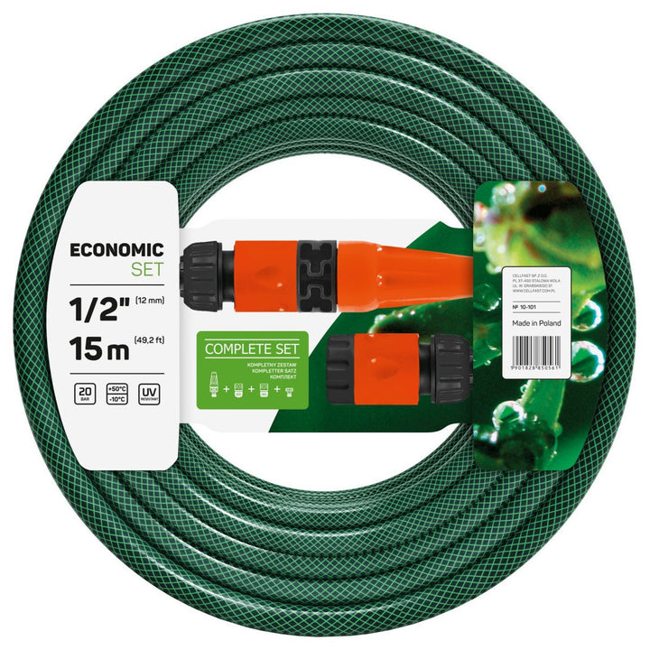 Kit d'arrosage de jardin Tuyau 15m 1/2 " et arroseur Cellfast