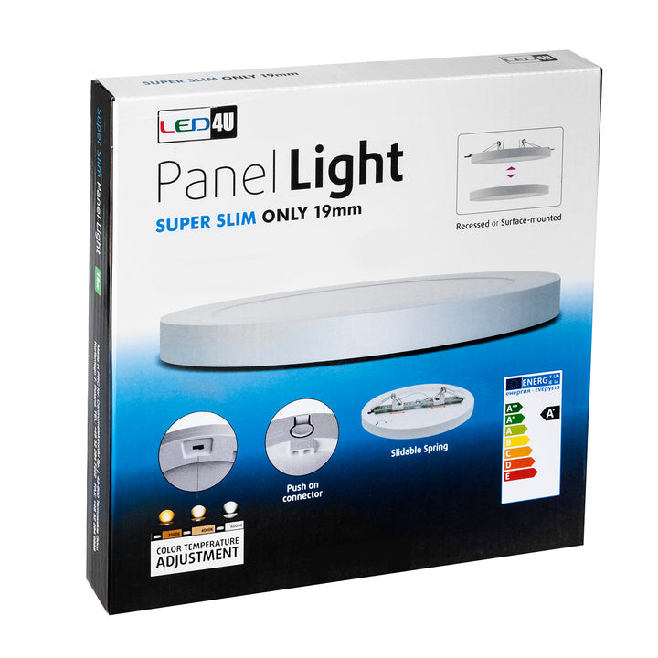 Capteur LED avec température couleur réglable 30W WW 3000K + NW 4000K + CW 6000K Plafonnier Design Super Slim 19mm