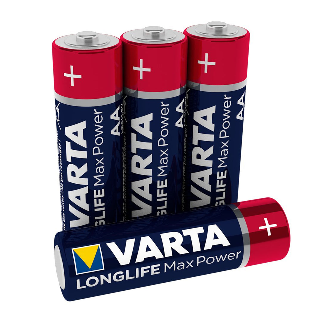 4x piles alcalines AA Varta Longlife Max Power, haute qualité