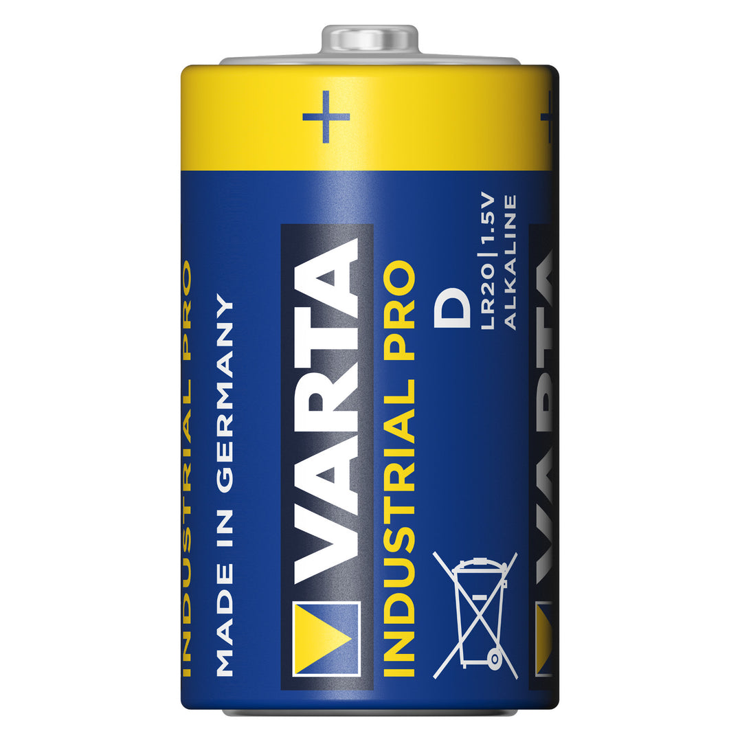 20x Varta Industrial R20/D Folie-alkalinebatterijen voor professionele/industriële toepassingen