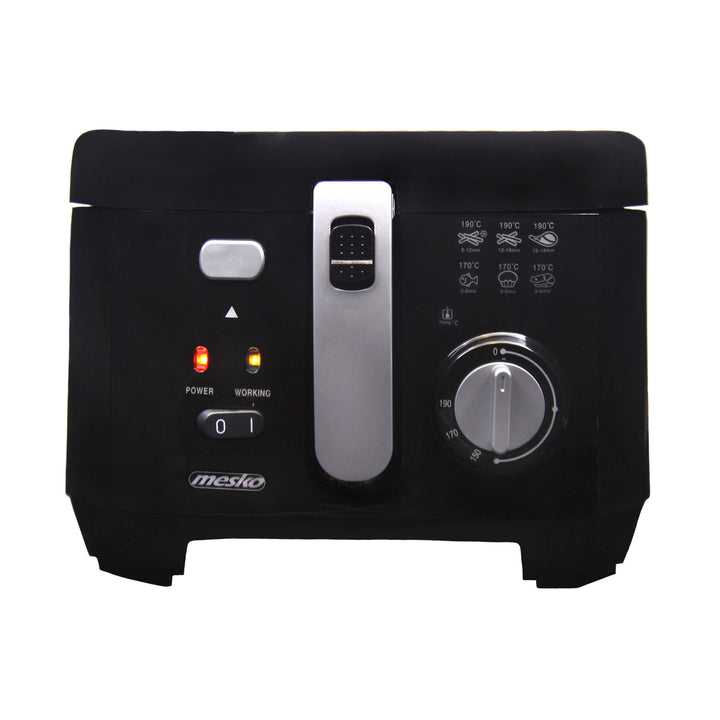 Mesko Friteuse à huile profonde 2.5L 1800W avec filtre indicateur LED Température réglable
