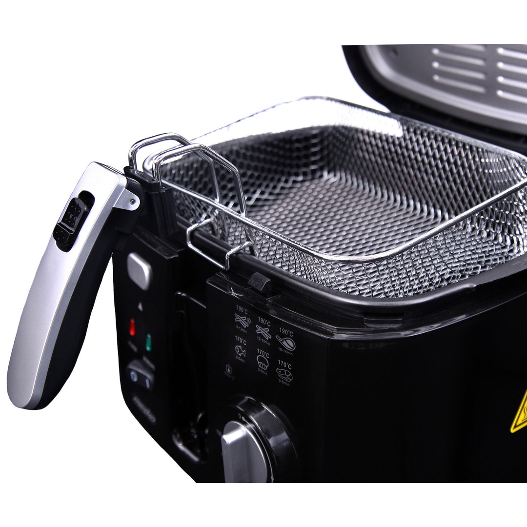 Mesko Friteuse à huile profonde 2.5L 1800W avec filtre indicateur LED Température réglable