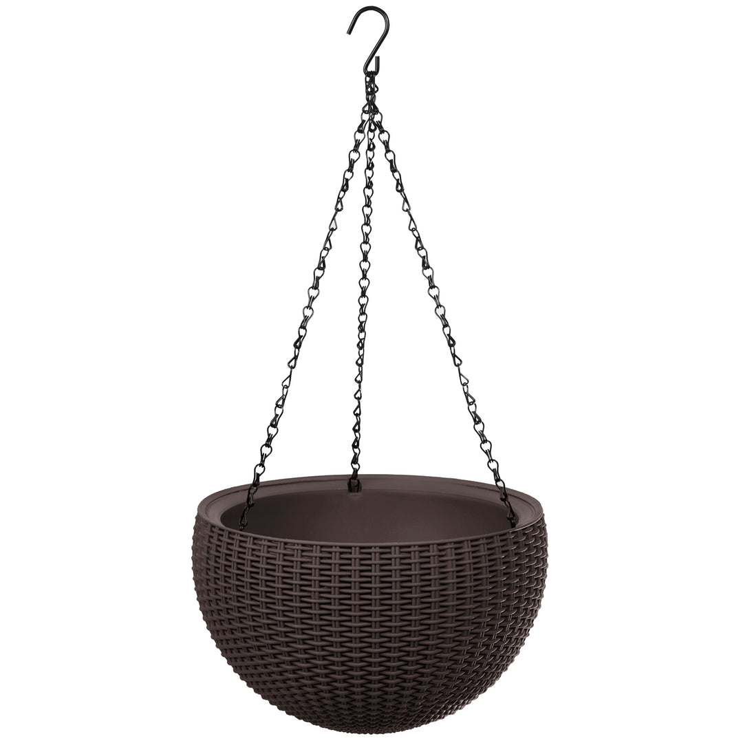 Bol hangende bloempot met ketting Keter bruin