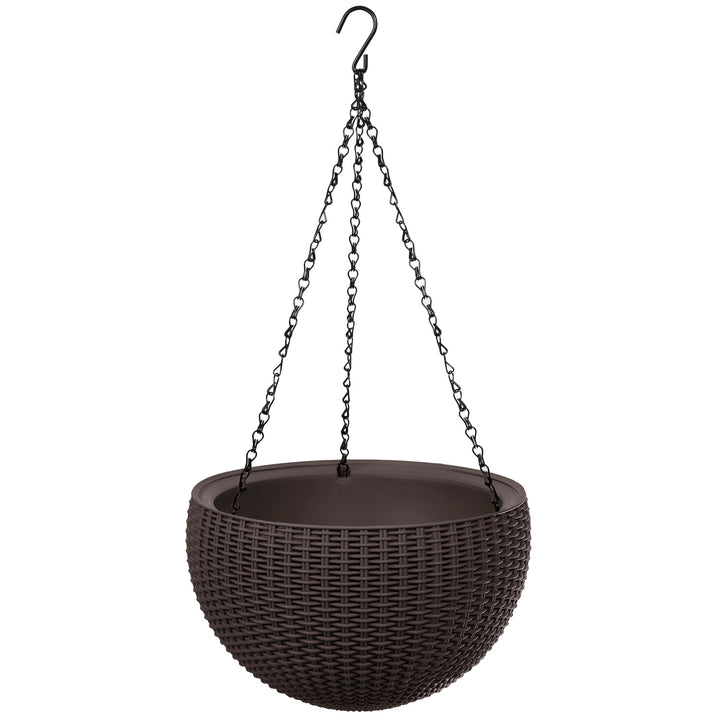 Bol hangende bloempot met ketting Keter bruin