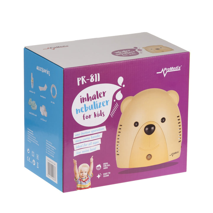 Inhalateur pour bébé Promedix PR-811 nounours, set de nébulisation, masques, filtres version UK